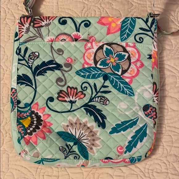 NEW! Vera Bradley Crossbody Bag, aqua floral print - Picture 3 of 3
